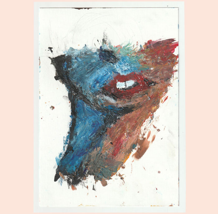 Portrait-de-couleurs-rouge-et-bleu-inacheve